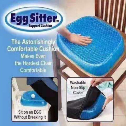 Sarveshver Gel Egg Rubber Sitter Cushion Soft Breathable Honeycomb Seat  Back Lumbar Support