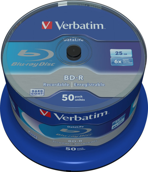 Verbatim Blu-ray Recordable 43838 Pack of 50 BDR Disc Spindle