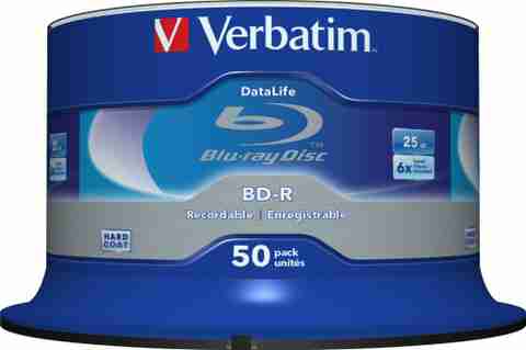 Verbatim Blu-ray Recordable 43838 Pack of 50 BDR Disc Spindle