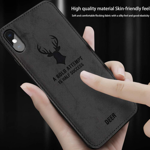 MOBILOVE Back Cover for Apple iPhone X Xs Deer Pattern Cloth