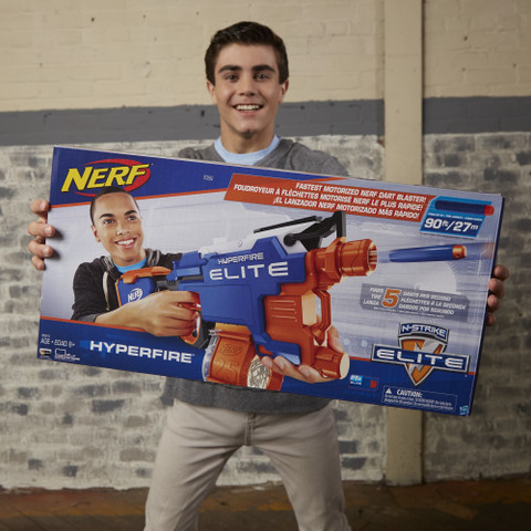 Nerf HyperFire Motorized Elite Blaster,25-Dart Drum Guns