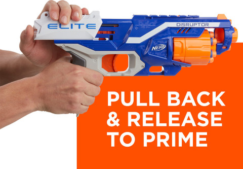 Nerf Elite Disruptor Blaster,Rotating Drum, Slam Fire,