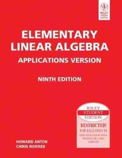 Elementary Linear Algebra Applications Version, 9th Ed: Buy Elementary ...