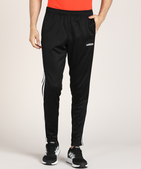 ADIDAS Striped Men Black Track Pants