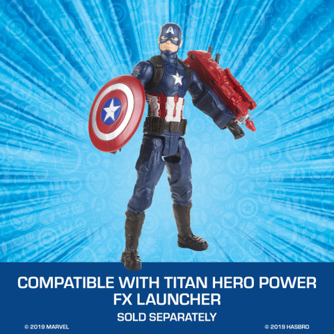 MARVEL Avengers: Endgame Titan Hero Series Captain America 12-Inch-Scale  Super Hero Action Figure Toy with Titan Hero Power FX Port