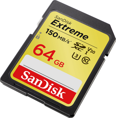 SanDisk SDSDXV6-064G-GNCIN Extreme SDXC UHS-1 64 GB SDXC Class 10 150 MB/s  Memory Card Compatible with Camera, Computer