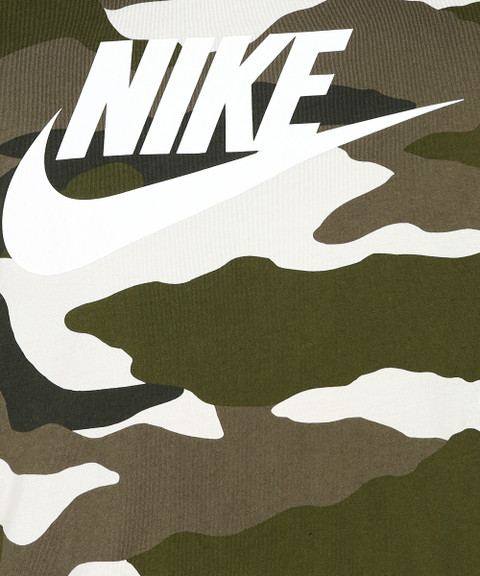 NIKE Military Camouflage Men Round Neck White, Green T-Shirt Buy