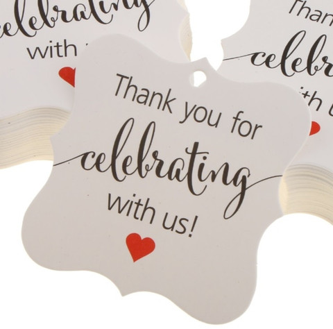 Vinayakart 100 Pieces Thank you for Celebrating with us Gift Tags