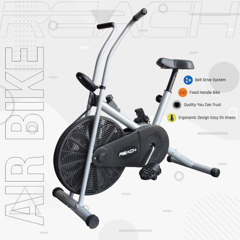 Reach AB-90 Exercise Cycle Fitness Upright Air Bike With Stationary Handles  For Home Upright Stationary Exercise Bike