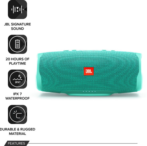 Buy JBL Charge 4 with 20Hr Playtime,IPX7 Rating,7500 mAh Powerbank