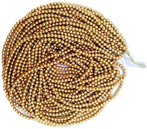 Dealx Aari Work Antic Gold full Beads for Dress/jewlery/Art and Craft -  Size 3mm, Pack of 12 Pcs Chain - Aari Work Antic Gold full Beads for Dress/jewlery/Art  and Craft - Size