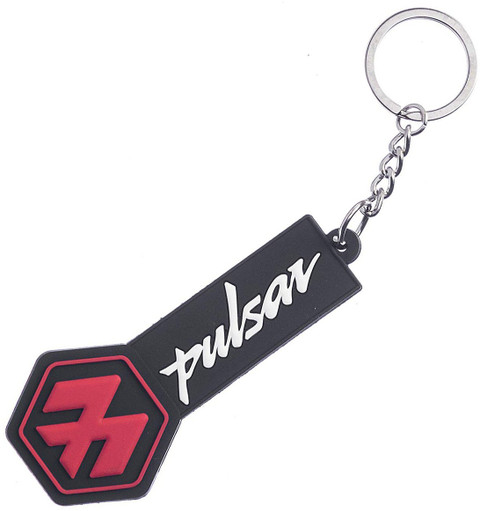 BAJAJ Letter Logo Rubber Keychain Front Back Side Design Key