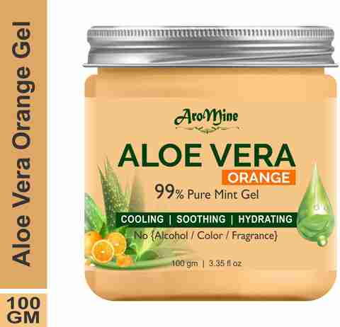 AroMine 99% Pure Orange Aloe Vera Gel For Young and Radiant Skin- Price in  India - Buy AroMine 99% Pure Orange Aloe Vera Gel For Young and Radiant  Skin- online at Flipkart.com
