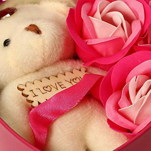 Glorious Trader Lovable Heart Shape Gift Box With A Teddy Bear