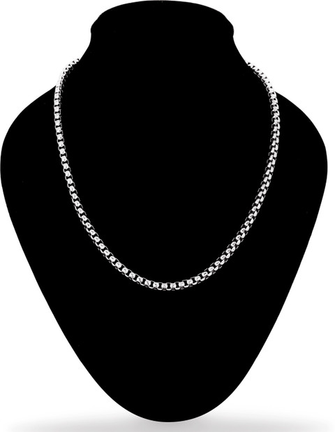 Fashion Frill Stylish Silver Chain For Men Classic Box Pattern