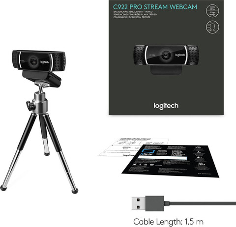 Logitech C922 Pro Stream Webcam HD Webcam with Night Vision USB