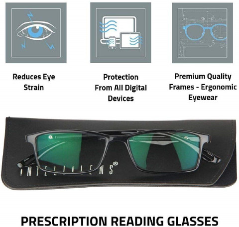 Intellilens Full Rim Rectangle Reading Glasses