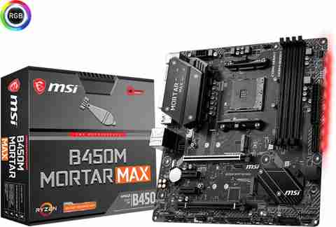 MSI B450M MORTAR MAX Micro-ATX Gaming AM4Socket Micro-ATX AMD B450 ...