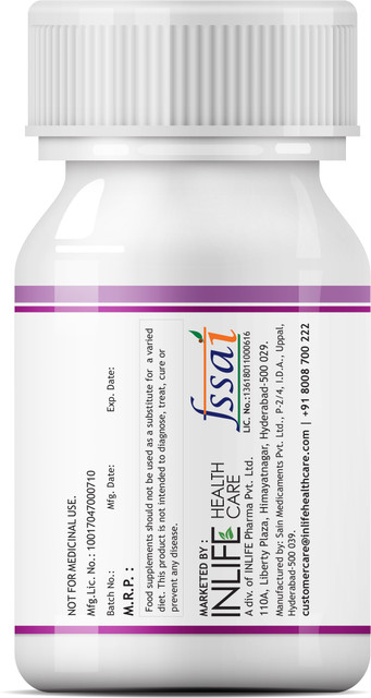 Complexe Vitamines B INLIFE - B12, B1, B5, B6, Acide Alpha-Lipoïque Et Folique, 60 Comprimés