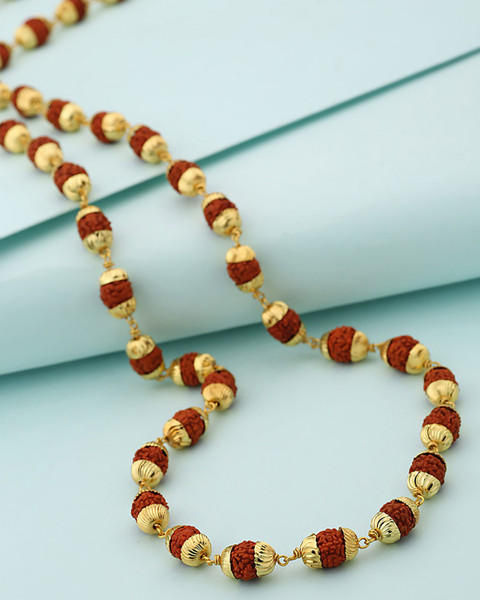 Fashion Frill Rudraksha Mala Fashion Chain For Men Gold-plated