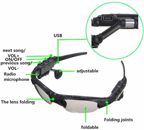 EWELL Bluetooth Audio Player, Connectivity Sunglasses