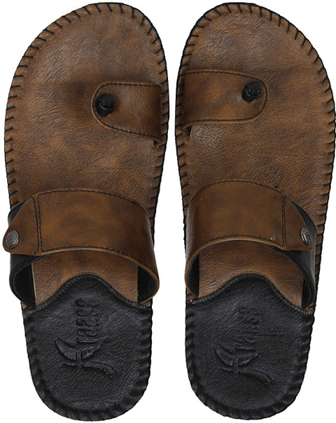 Kraasa Men Men Synthetic Leather Chappal (Camel) Flip Flops Buy