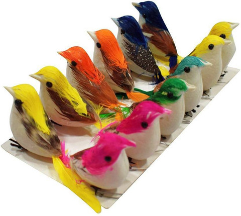 LALA LAND Crafts Artificial Birds set 12 pics inch Crafts
