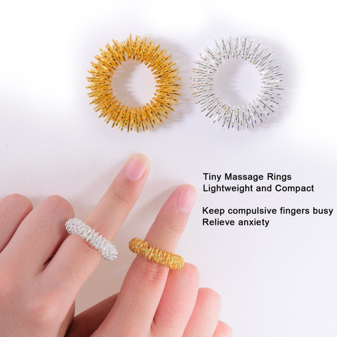Cure18 Acupressure Massage Rings, Finger Acupressure Ring Set