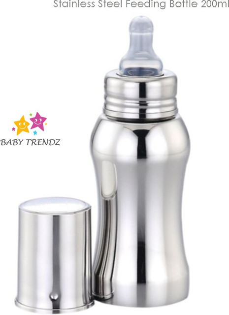 Baby Trendz Stainless Steel Baby Feeding Bottle 200ml 200 ml