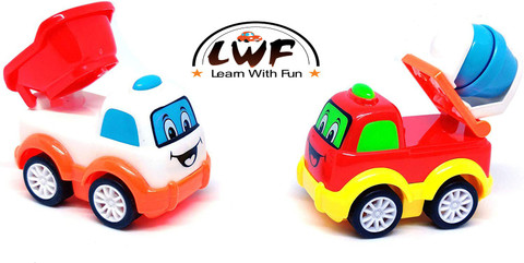 LWF Unbreakable Pull Back Texi Car Truck Bus Plane Toy for Boys girls Kids
