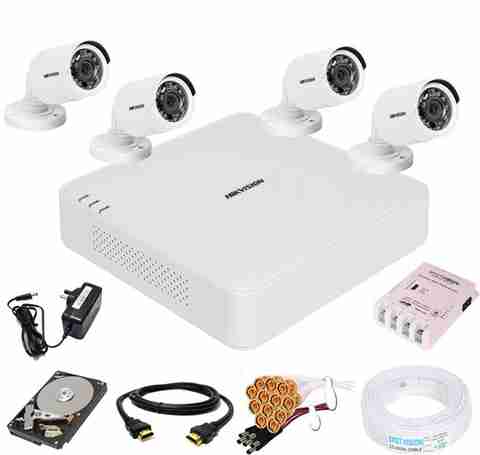 HIKVISION Channal HD DVR 1080p 1Pcs,Outdoor Camera 4Pcs,Hard