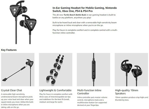 Turtle Beach Battle Buds Wired Gaming Price in India Buy Turtle