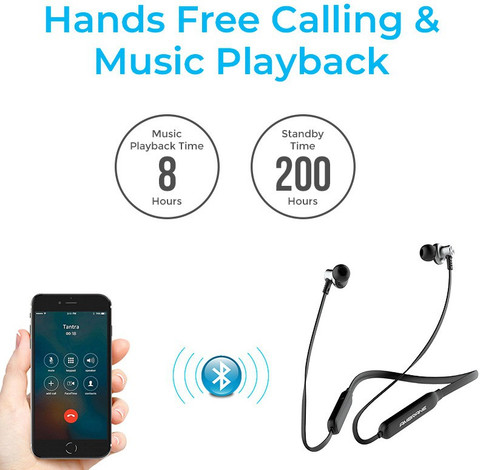 Ambrane ANB-83 Collar Neckband Earphone with Magnetic Earbuds