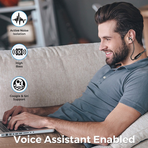 Ambrane ANB-83 Collar Neckband Earphone with Magnetic Earbuds