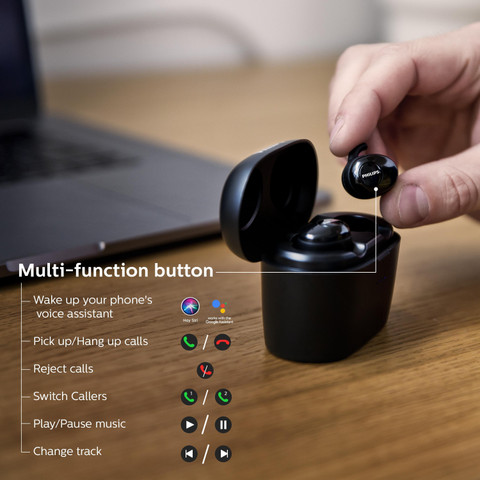 PHILIPS SHB2515BK True Wireless (TWS) with Power Bank and Voice