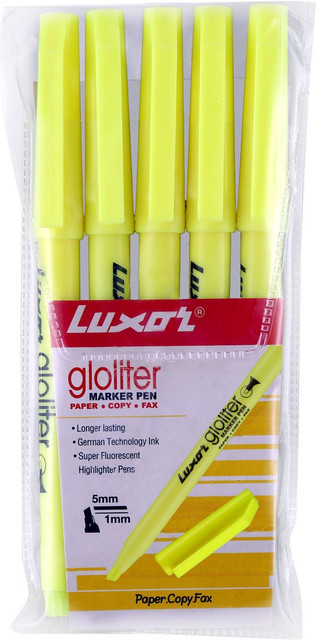 LUXOR Yellow Fluorescent Gloliter Marker Pen