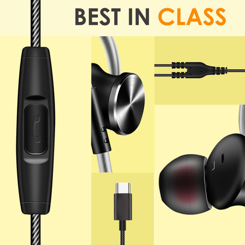 WeCool Metallic USB Type C Earphones headphones with Mic Wired