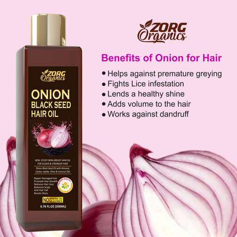 Zorg Organics Onion Hair Growth Oil With Black seed (For Men