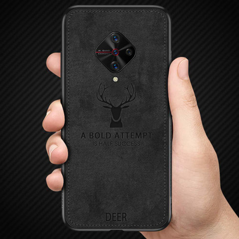 MOBILOVE Back Cover for Vivo S1 Pro Deer Pattern Cloth Texture