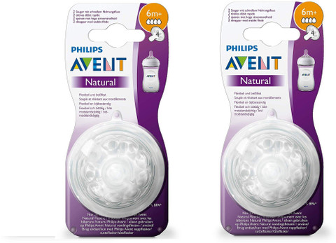 Philips Avent NATURAL TEATS SET OF PIECE NIPPLE Fast Flow Nipple (Pack of  2) Fast Flow Nipple