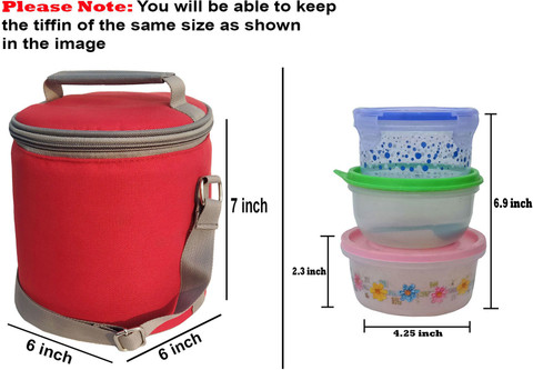 Aafeen Red Office Use Tiffin Bag Waterproof Lunch