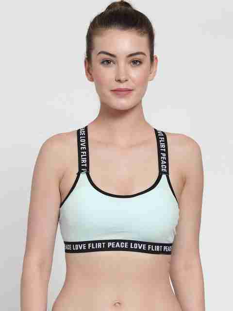 PrettyCat PrettyCat Love Flirt Peace Brallete Cum Sports Bra Women Sports  Non Padded Bra