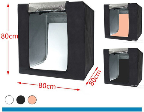 SYGA Light Box Photo Studio 80 cm x 80 cm Professional Photography Tent  with LED Lights Square Softbox