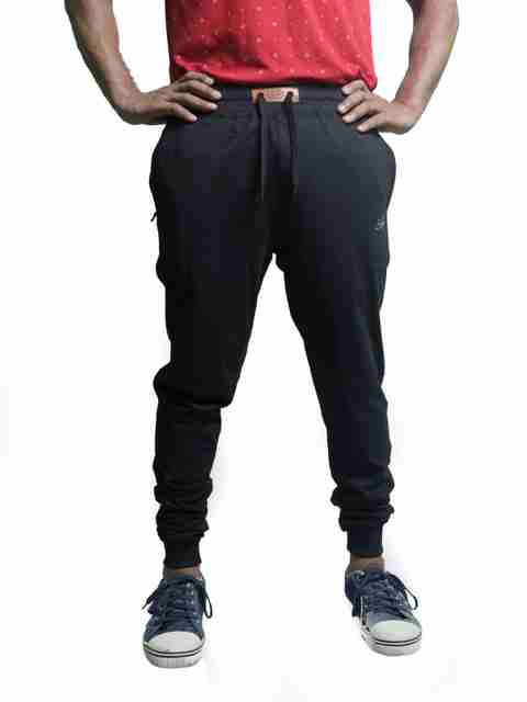 SOOTI Solid Men Black Track Pants - Buy SOOTI Solid Men Black