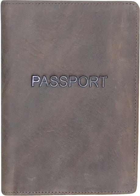 Kan 100% Genuine Leather Dark Brown Travel Passport Holder||Card - Main Image