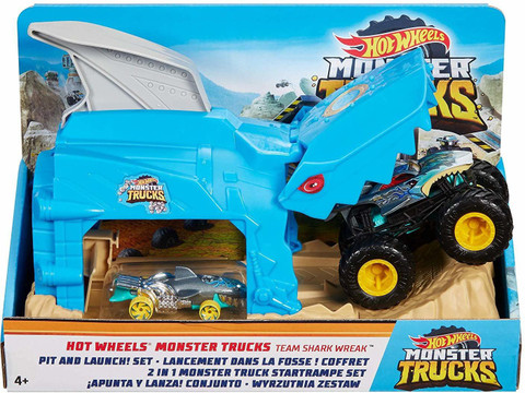 Bone Shaker Pista Monster Truck TiburÃ³n HOT WHEELS Monster