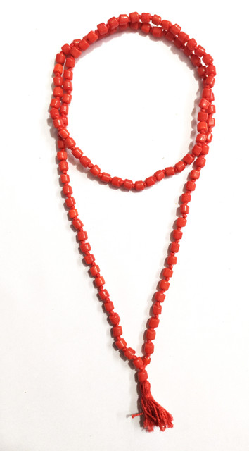 Jewelswonder 100 Original Natural Red Coral Moonga Rosary mm