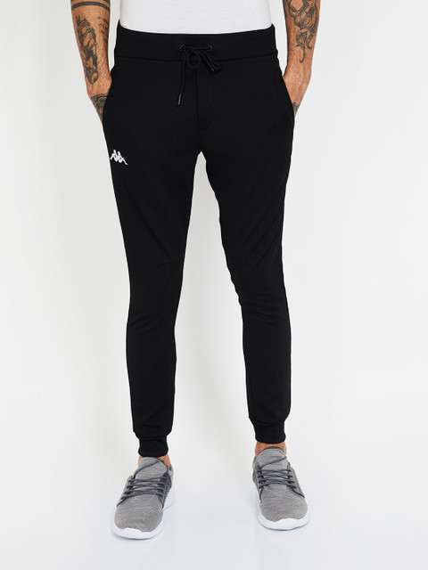 Kappa Solid Men Black Track Pants
