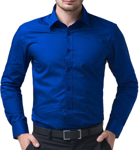 formal dress for men blue shirt Premium Dress Shirt for Tall Men in Medium Blue Diagonal
