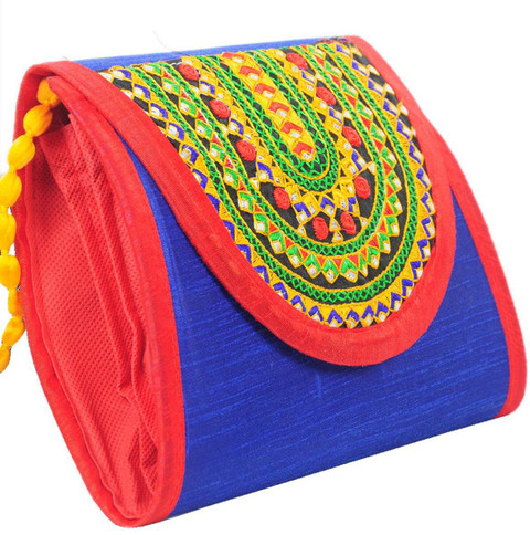 Sunesh Creation Blue Sling Bag Handcrafted Traditional Embroidery Sling  Bags/Rajasthani Sling Bags/Shoulder Bags/Crossbody Bag/Ethnic Shoulder  Sling